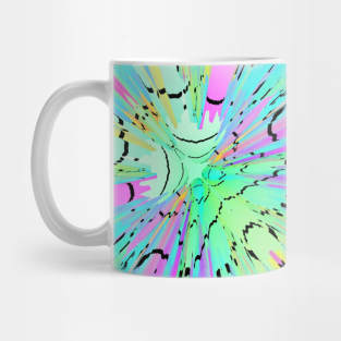 Rainbow Spiral Retro 1980s Paint Splatter Mug